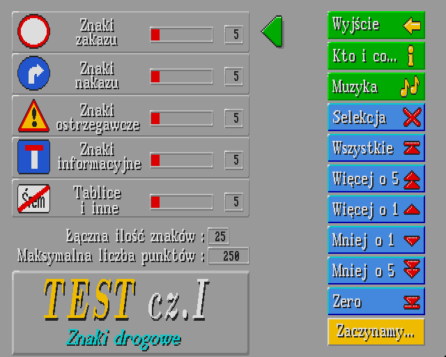 Test - cz�� 1: Znaki drogowe